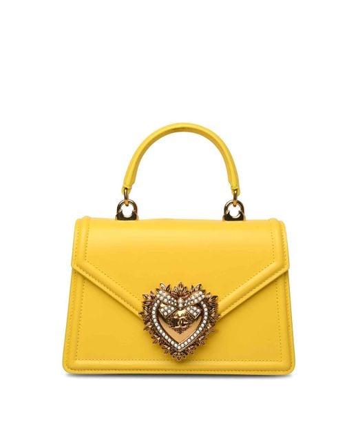 Dolce & Gabbana Yellow Small Leather Bag