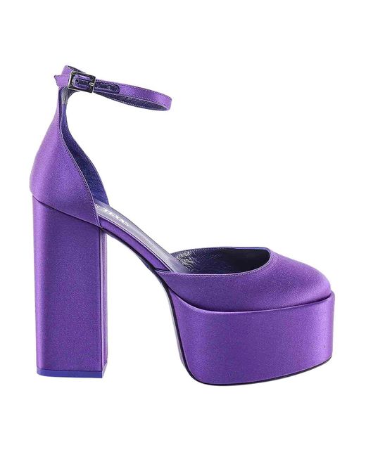 Paris Texas Purple Satin Sandals
