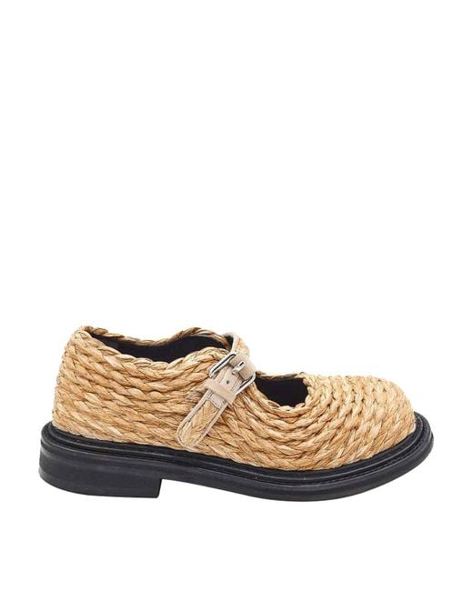 Moschino Natural Flat Shoes