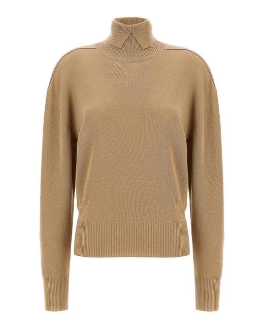 Burberry Natural Turtle-Neck Sweater
