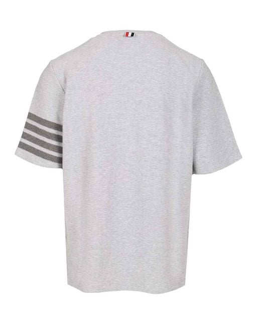 Thom Browne Gray Short-Sleeved Cotton T-Shirt for men