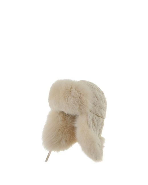 Inverni White Aviator Hat