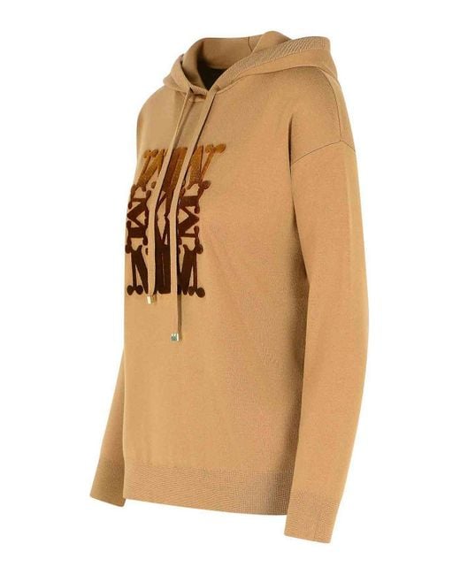 Max Mara Natural Camel Virgin Wool Sweatshirt