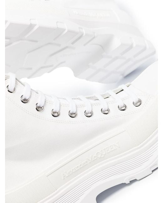 McQueen Natural Canvas Tread Slick Canvas Boots