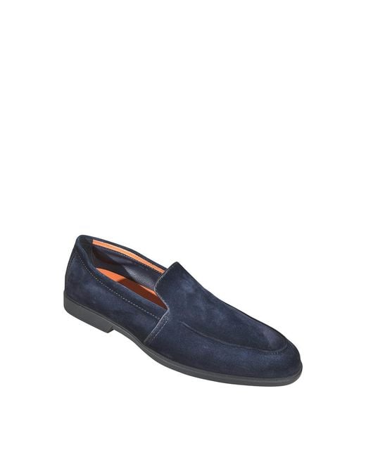Santoni Blue Flat Shoes for men