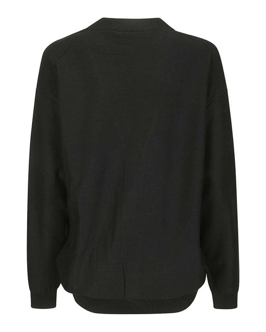 Lemaire Black Relaxed Woven Cardigan