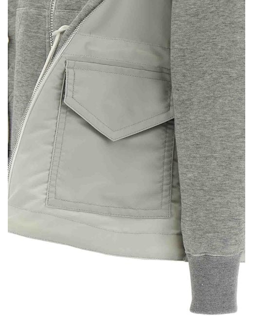 Sacai Gray 'Sponge' Hoodie