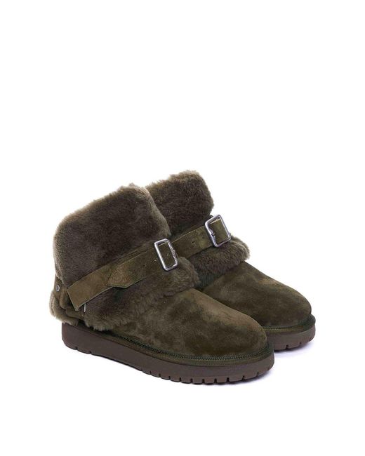 Burberry Brown Suede And Shearling Chubby Booties