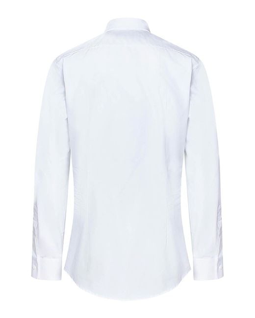 DSquared² White Slim Fit Cotton Poplin Shirt for men