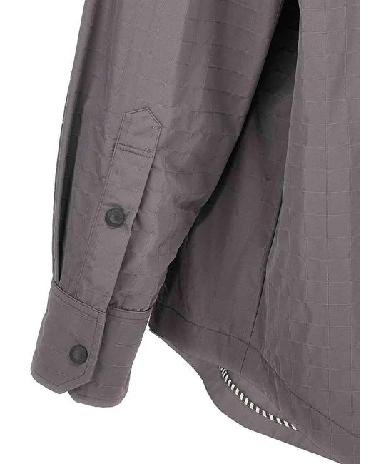 Thom Browne Gray 'Snap Front' Overshirt for men