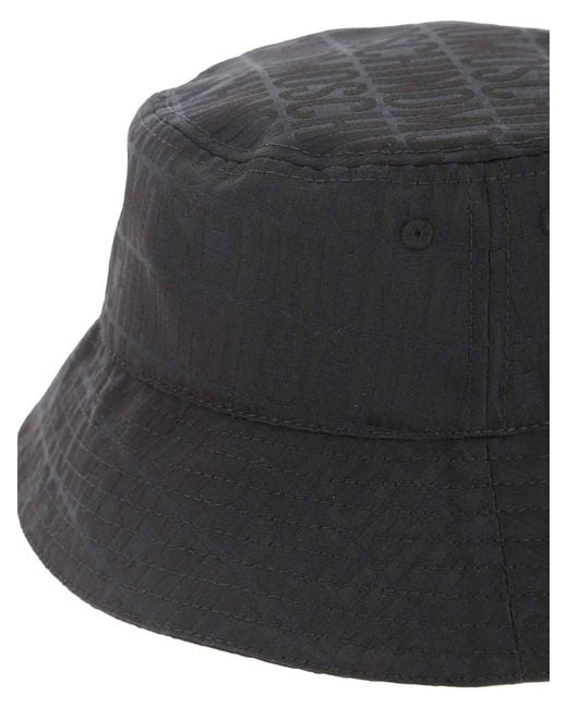 Moschino Black Logo Bucket Hat for men