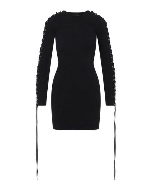Balenciaga Blue Lace-Up Mini Dress