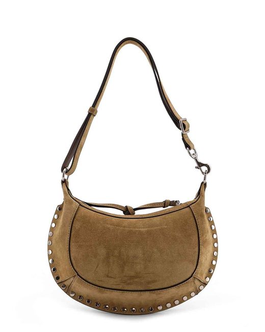 Isabel Marant Metallic Oskan Moon Suede Shoulder Bag