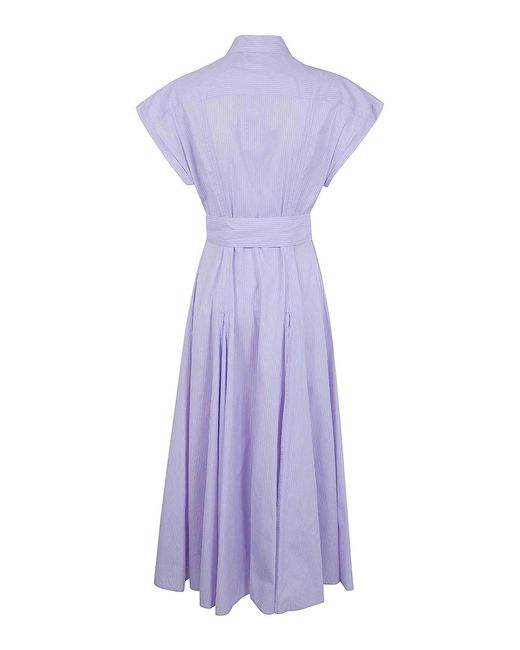 Polo Ralph Lauren Purple Short Sleeves Shirt Midi Dress