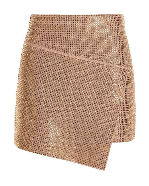 ANDREADAMO Natural Sequined Knitted Skirt