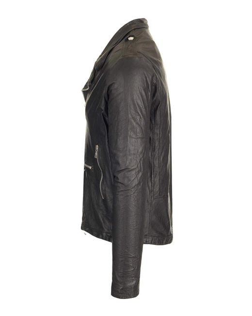 Giorgio Brato Black Lamb Leather Biker Jacket for men