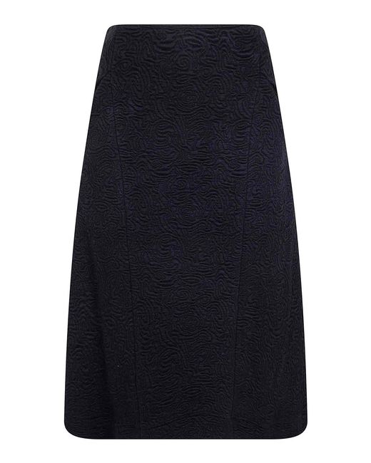 Dries Van Noten Blue Husosy Flared Midi Skirt