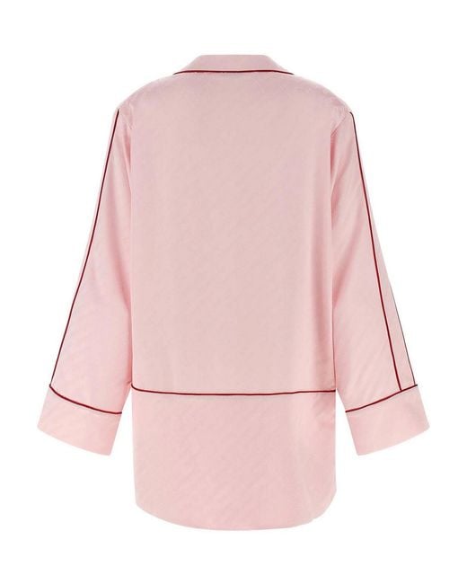 Off-White c/o Virgil Abloh Pink Jacquard Satin New Roxy Pajama Shirt