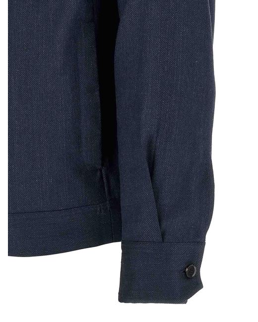 Brioni Blue Shirt Collar Jacket for men