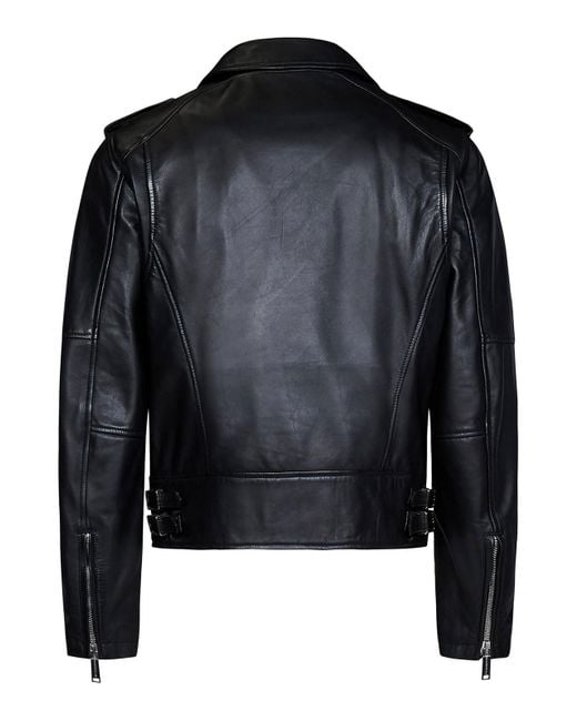 DSquared² Black Leather Jacket for men
