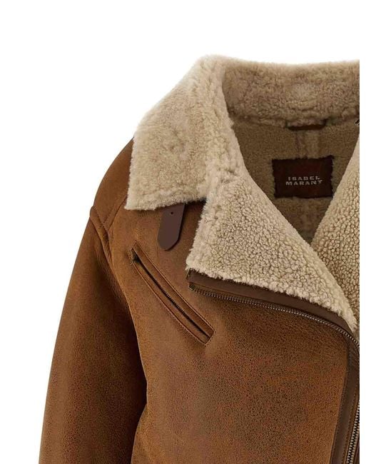 Isabel Marant Brown Adelina Sheepskin Jacket