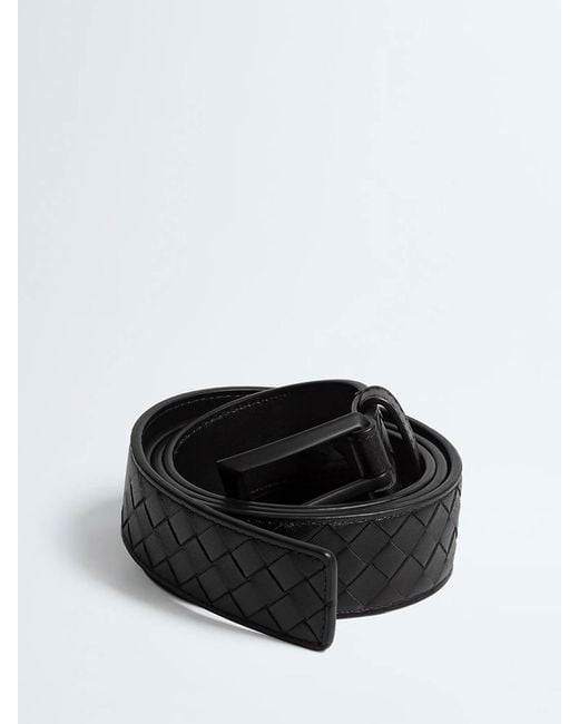 Bottega Veneta Black Intrecciato Belt for men