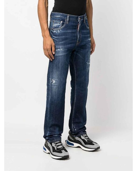 DSquared² Blue Distressed Jeans for men