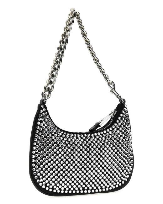 Moschino Black Logo Crystal Handbag