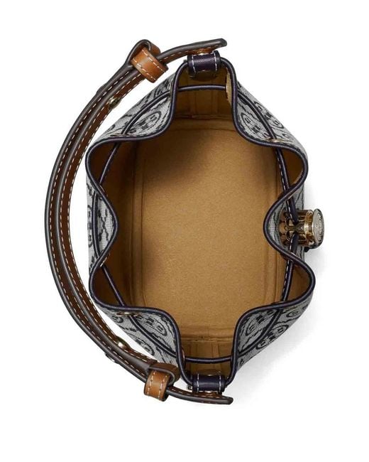 Tory Burch Black T Monogram Mini Bucket Bag