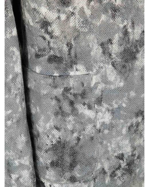 Avant Toi Gray Rever Neck Micro Mat Stitch Duster