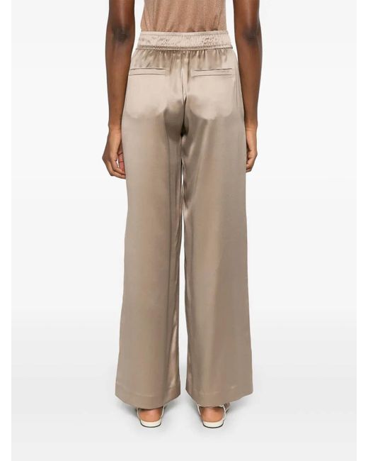 Brunello Cucinelli Women's Printed Silk Trousers Green