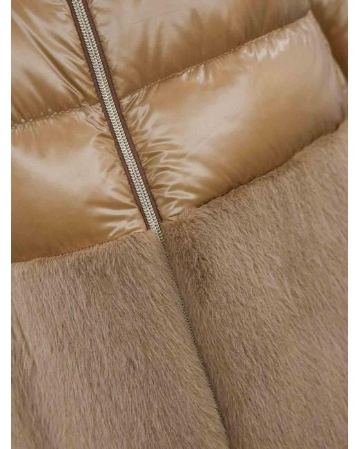Herno Natural Down Jacket With Ecological Fur