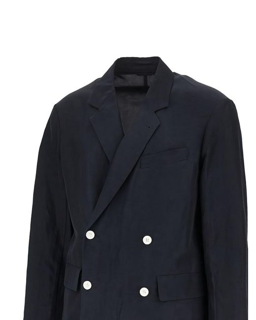 Emporio Armani Blue Double-Breasted Blazer for men