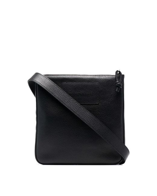 Emporio Armani Logoembossed Messenger Bag in Black for Men Lyst