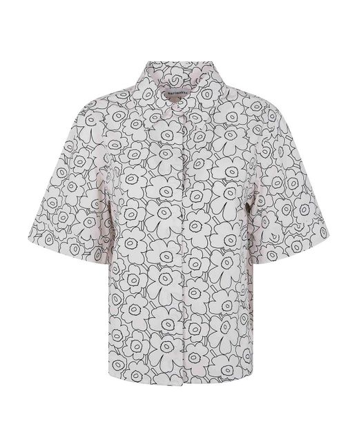 Marimekko Gray Standardi Piirto Unikko Shirt