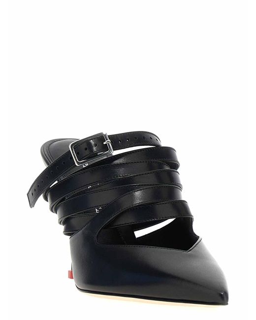 McQueen Black Mules