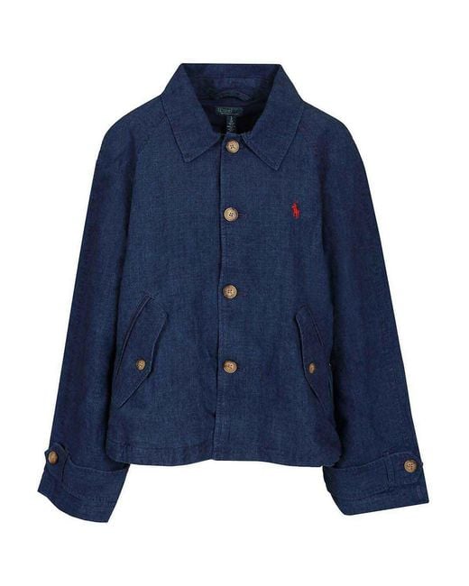 Polo Ralph Lauren Blue Dlav Linen Jacket
