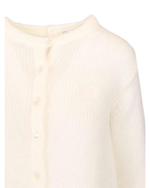 Loewe White Mohair Blend Cardigan