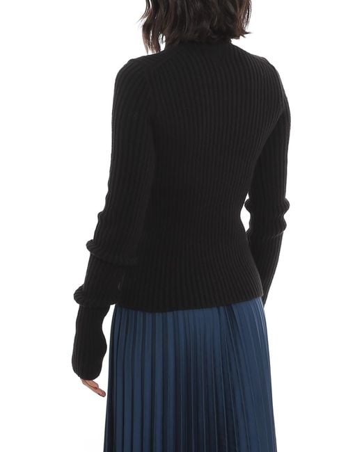 Bottega Veneta Black Stretch Wool Blend Turtleneck
