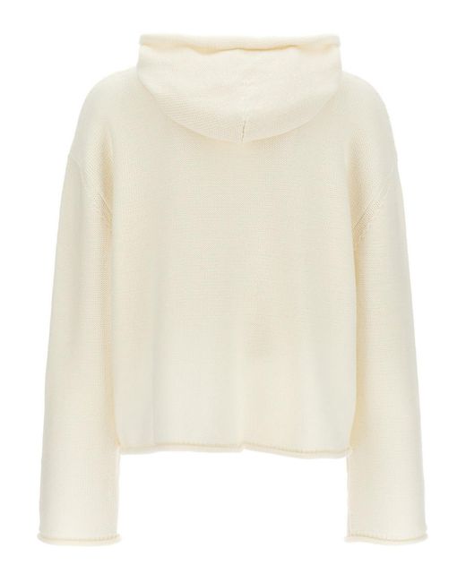 MM6 by Maison Margiela Natural Wool Knitted Hoodie for men