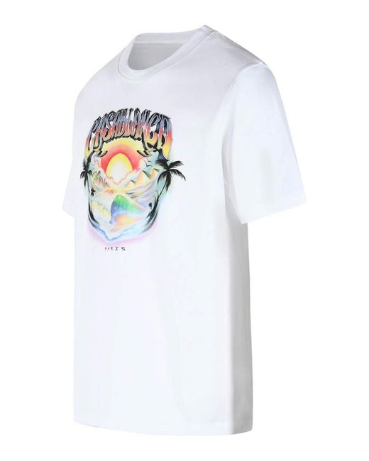 Casablanca White Casa Airspray' Cotton T-Shirt for men