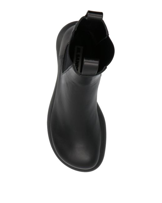 Jil Sander Black Solid Round Toe Boots