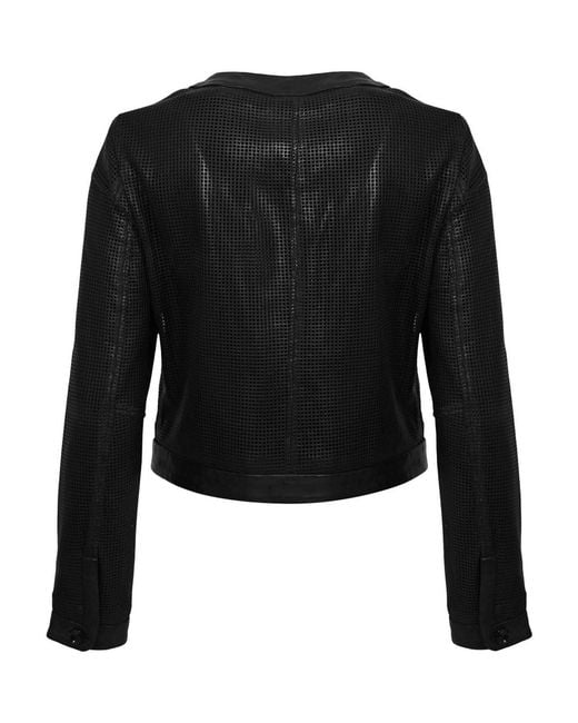 Leather Authority Black Whitney Perfo Jacket
