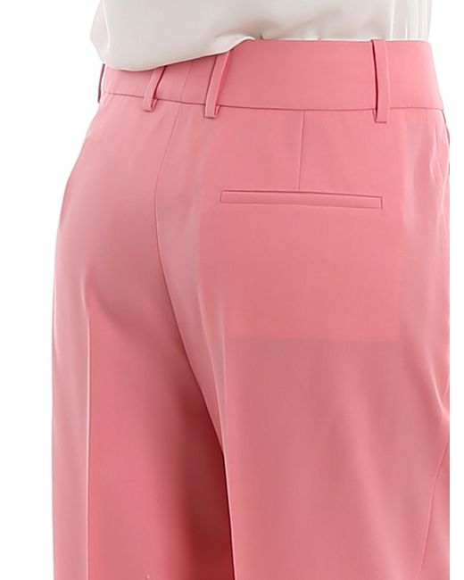 Givenchy Pink Wool Wide Leg Trousers