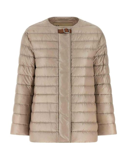 Herno Natural Leather Strap Down Jacket