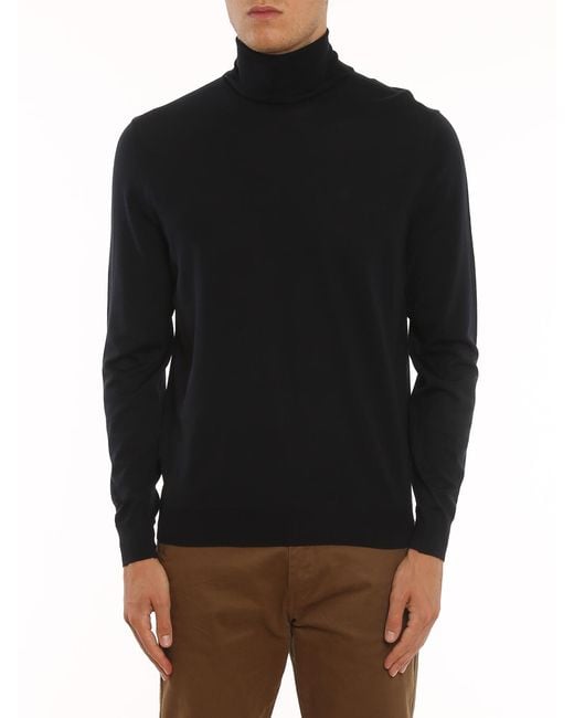 Drumohr Black 140's Merino Superfine Wool Top for men
