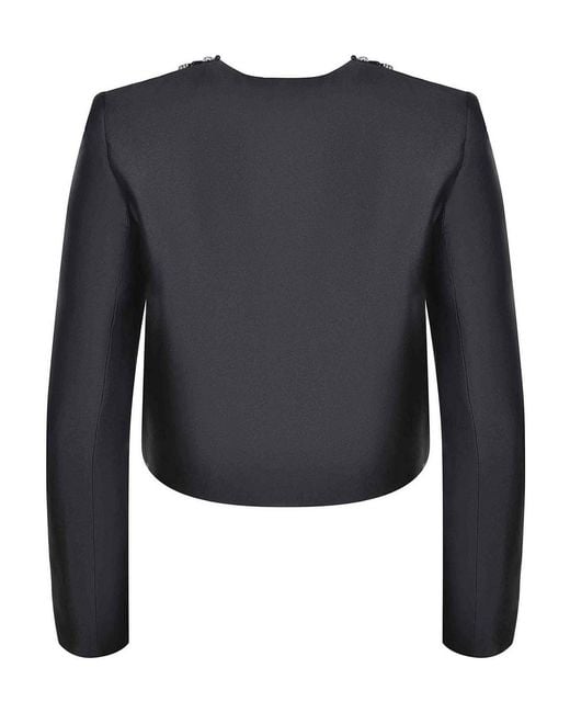 Self-Portrait Black Jacket Made Of Satin