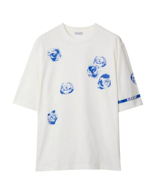 Burberry White Graphic T-shirt for men