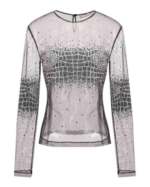 Ermanno Scervino Gray Top Mesh