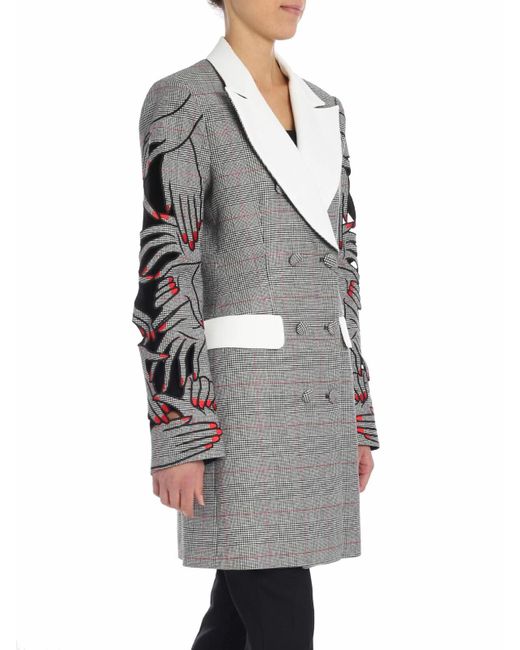 Vivetta Gray Prince Of Wales Double-Breasted Jacket